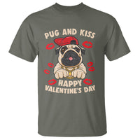 Pug And Kiss Happy Valentine's Day Funny Pet Lover T Shirt - Wonder Print Shop