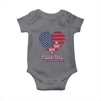 Patriotic Baby Onesie My Heart Beats For America Valentine's Day