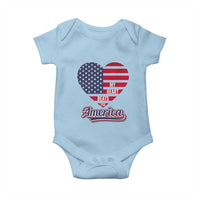 Patriotic Baby Onesie My Heart Beats For America Valentine's Day