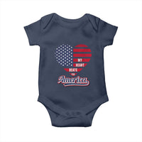 Patriotic Baby Onesie My Heart Beats For America Valentine's Day
