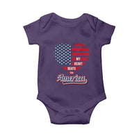 Patriotic Baby Onesie My Heart Beats For America Valentine's Day