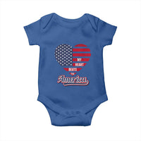 Patriotic Baby Onesie My Heart Beats For America Valentine's Day