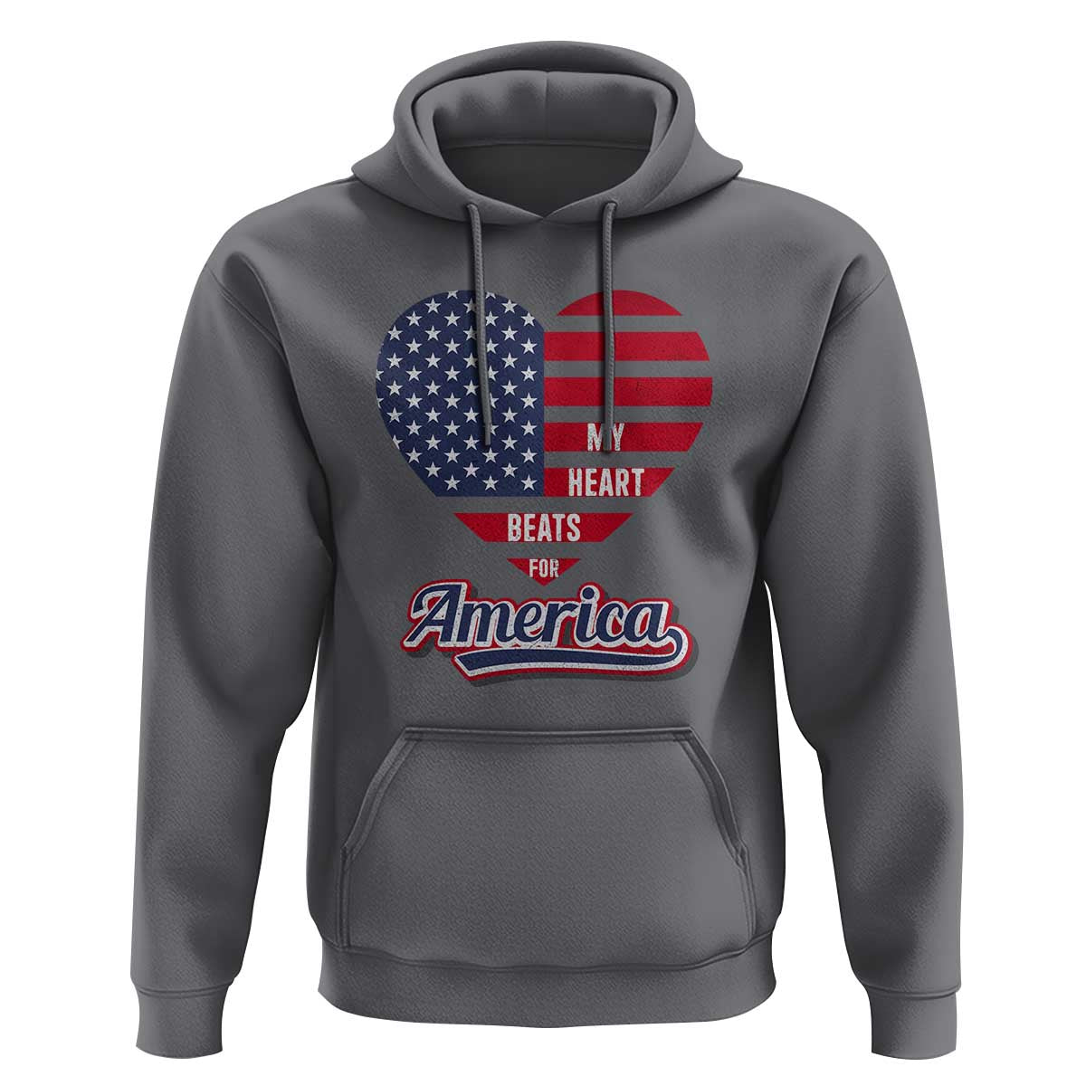 Patriotic Hoodie My Heart Beats For America Valentine's Day