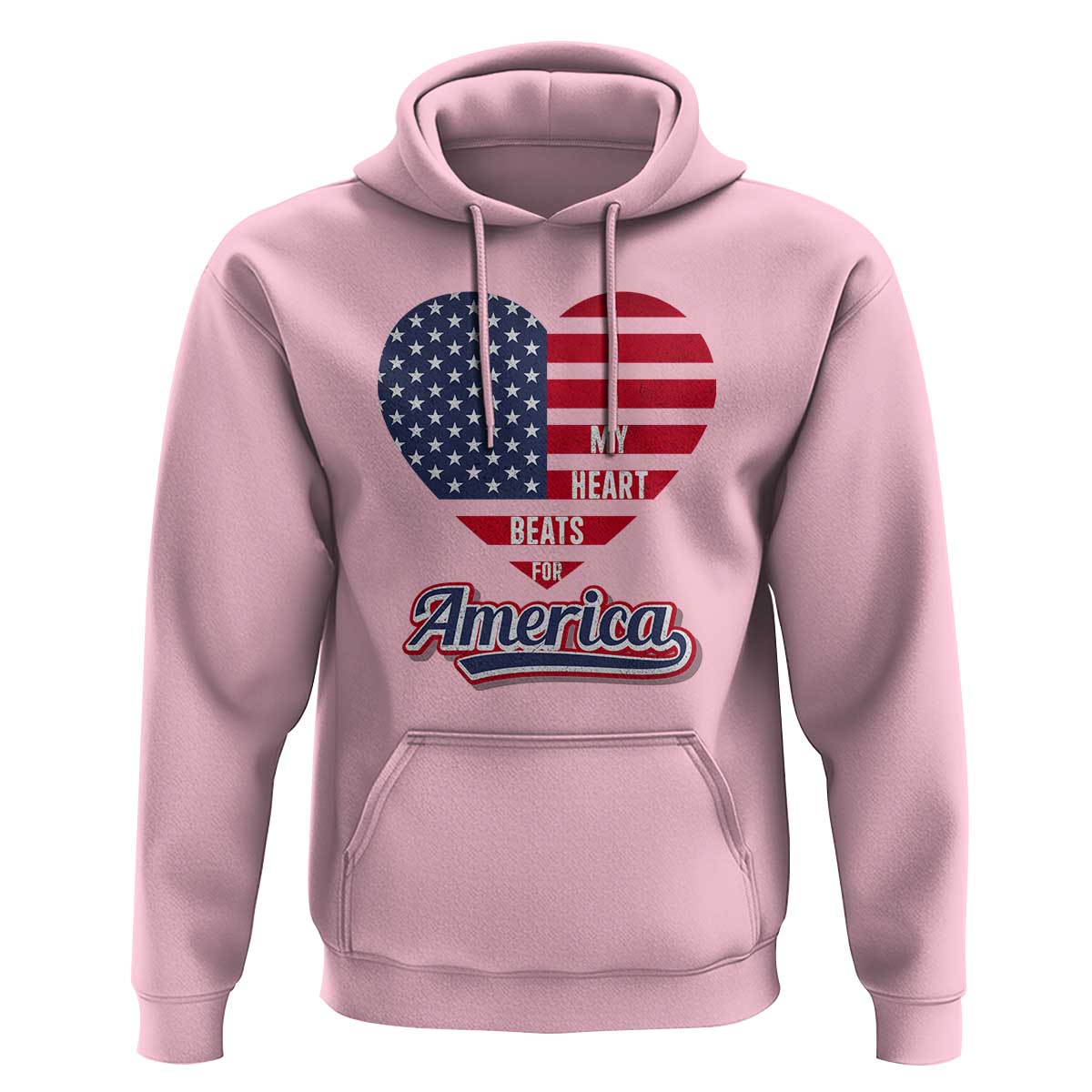 Patriotic Hoodie My Heart Beats For America Valentine's Day