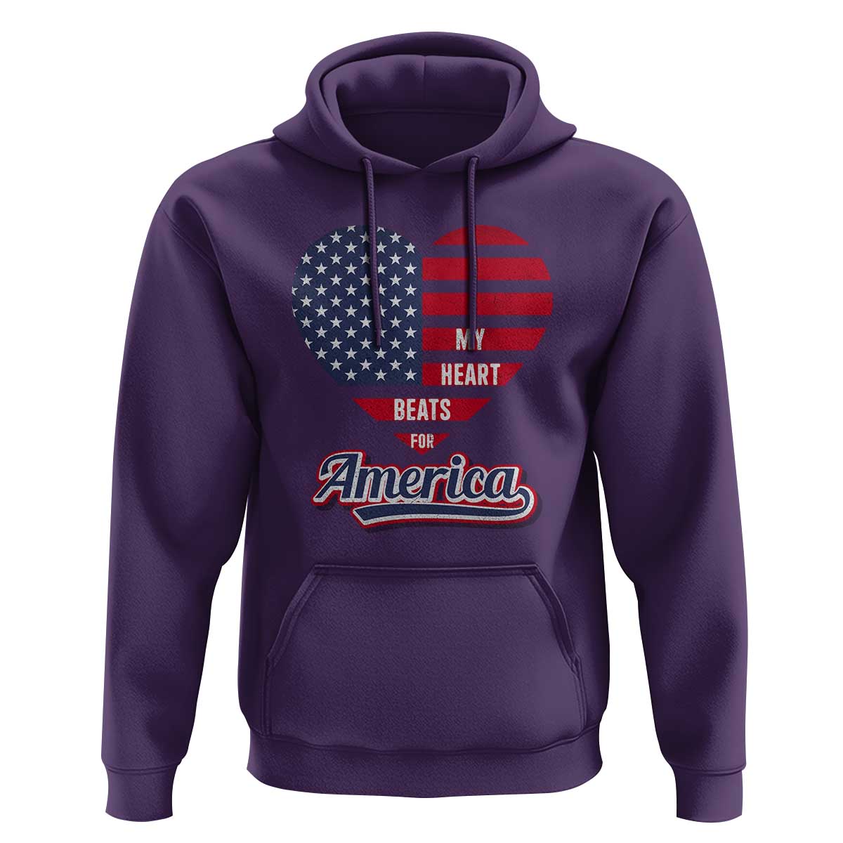 Patriotic Hoodie My Heart Beats For America Valentine's Day