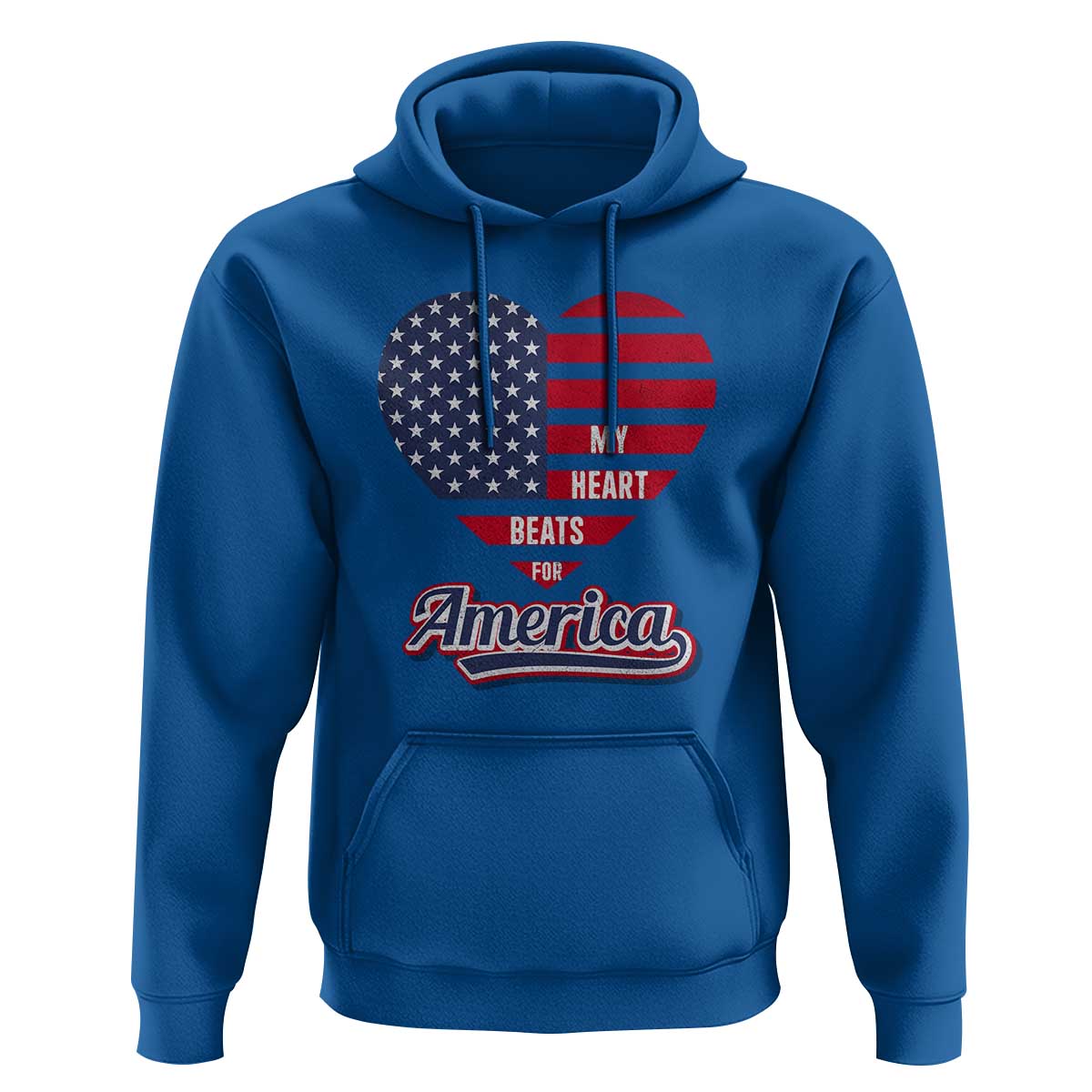 Patriotic Hoodie My Heart Beats For America Valentine's Day