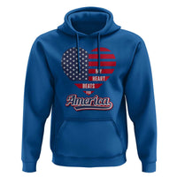 Patriotic Hoodie My Heart Beats For America Valentine's Day