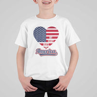 Patriotic T Shirt For Kid My Heart Beats For America Valentine's Day