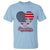 Patriotic T Shirt My Heart Beats For America Valentine's Day