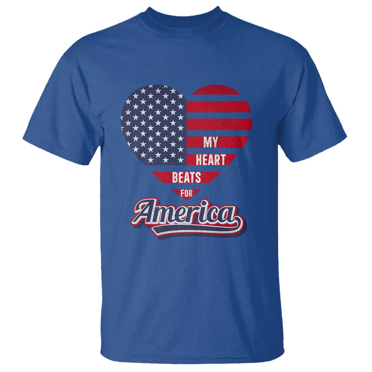 Patriotic T Shirt My Heart Beats For America Valentine's Day