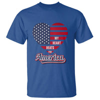Patriotic T Shirt My Heart Beats For America Valentine's Day