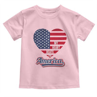 Patriotic Toddler T Shirt My Heart Beats For America Valentine's Day