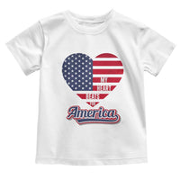 Patriotic Toddler T Shirt My Heart Beats For America Valentine's Day