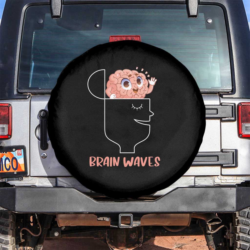 Funny Neuroscience Brain Waves Spare Tire Cover