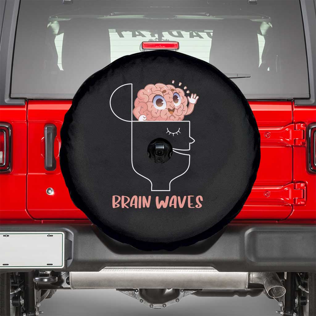 Funny Neuroscience Brain Waves Spare Tire Cover