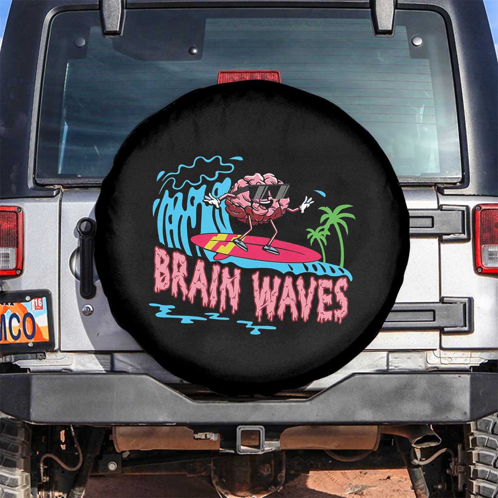 Funny Brain Waves Neuroscience Spare Tire Cover