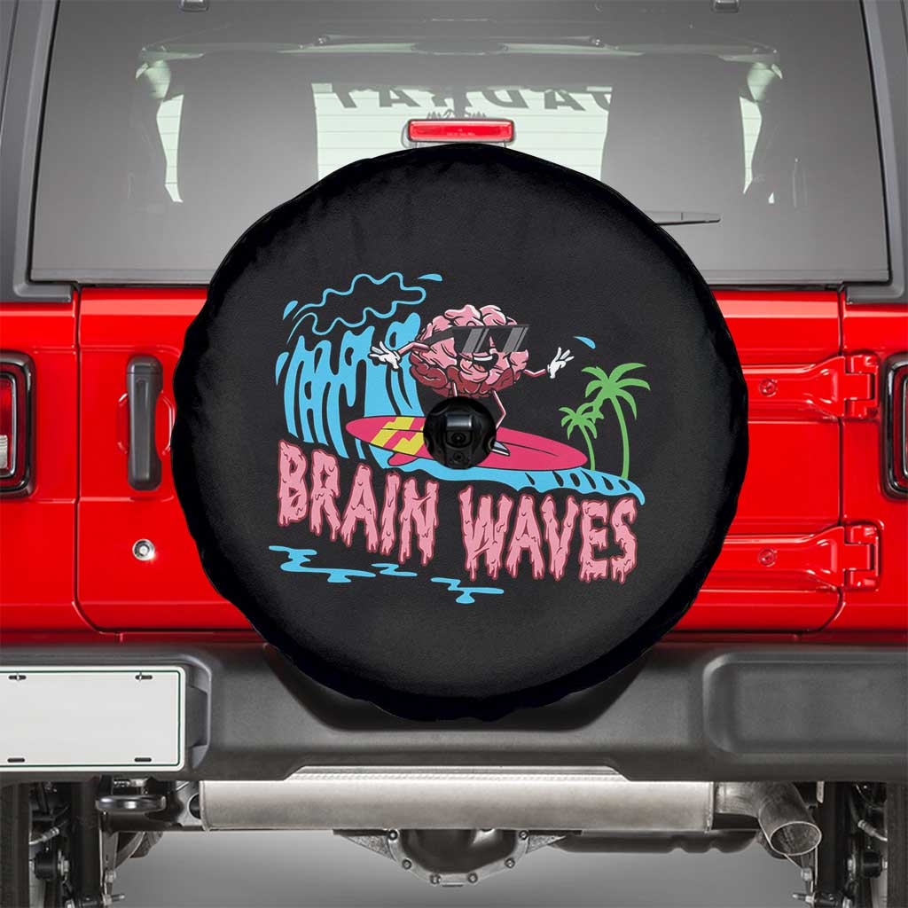 Funny Brain Waves Neuroscience Spare Tire Cover