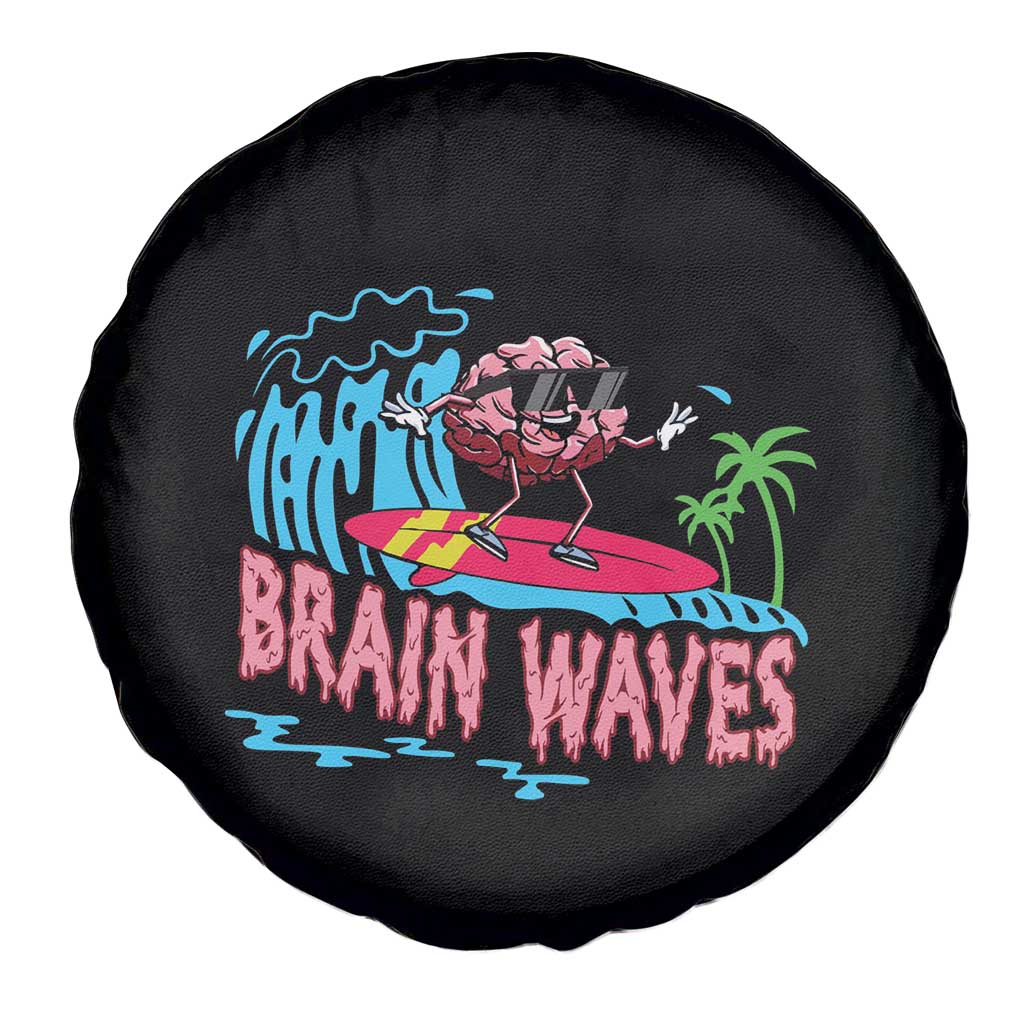 Funny Brain Waves Neuroscience Spare Tire Cover