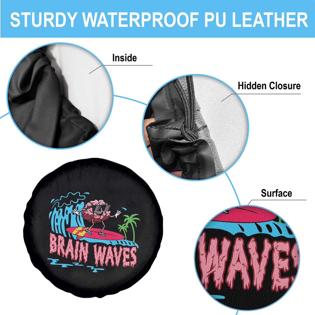 Funny Brain Waves Neuroscience Spare Tire Cover