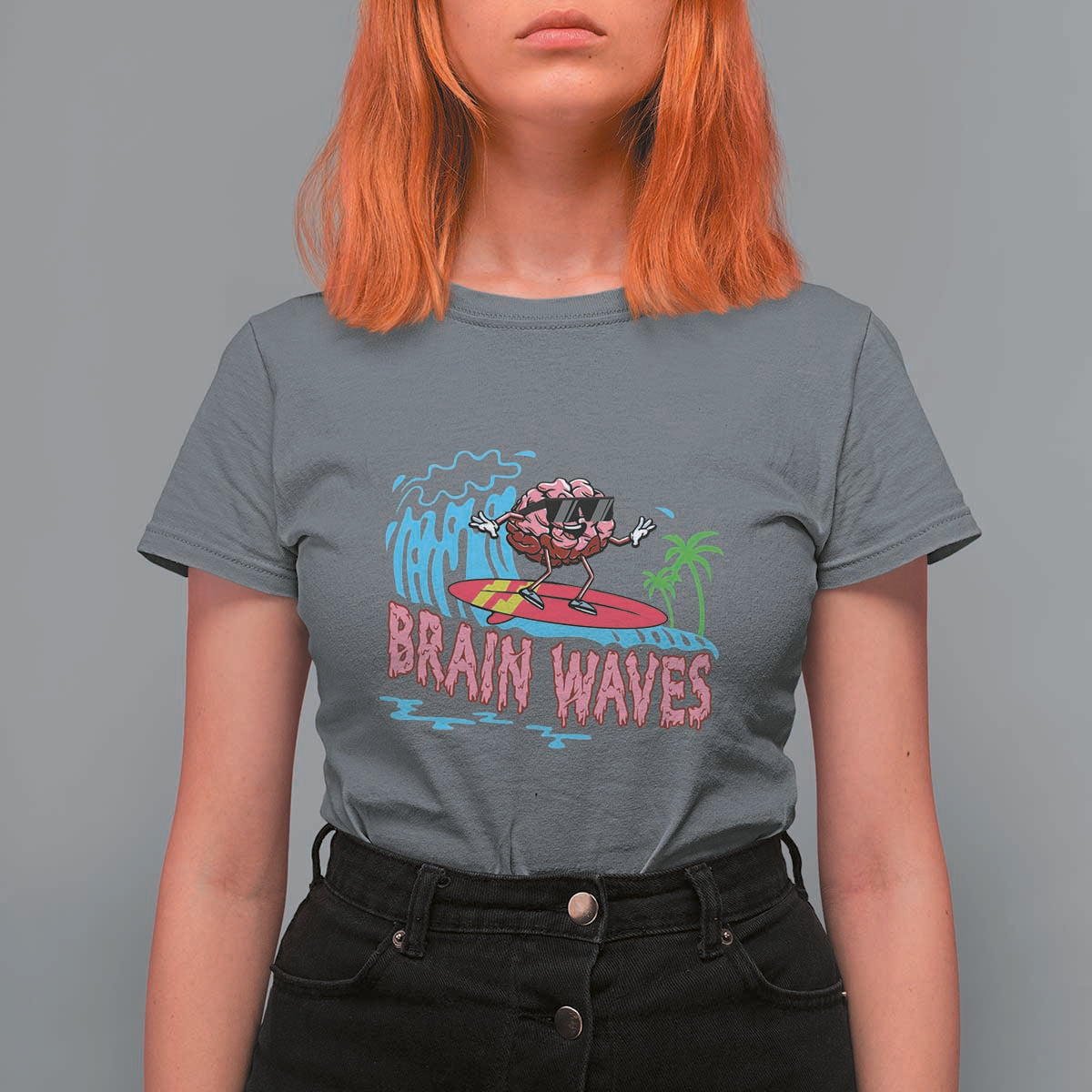 Funny Brain Waves Neuroscience T Shirt For Women
