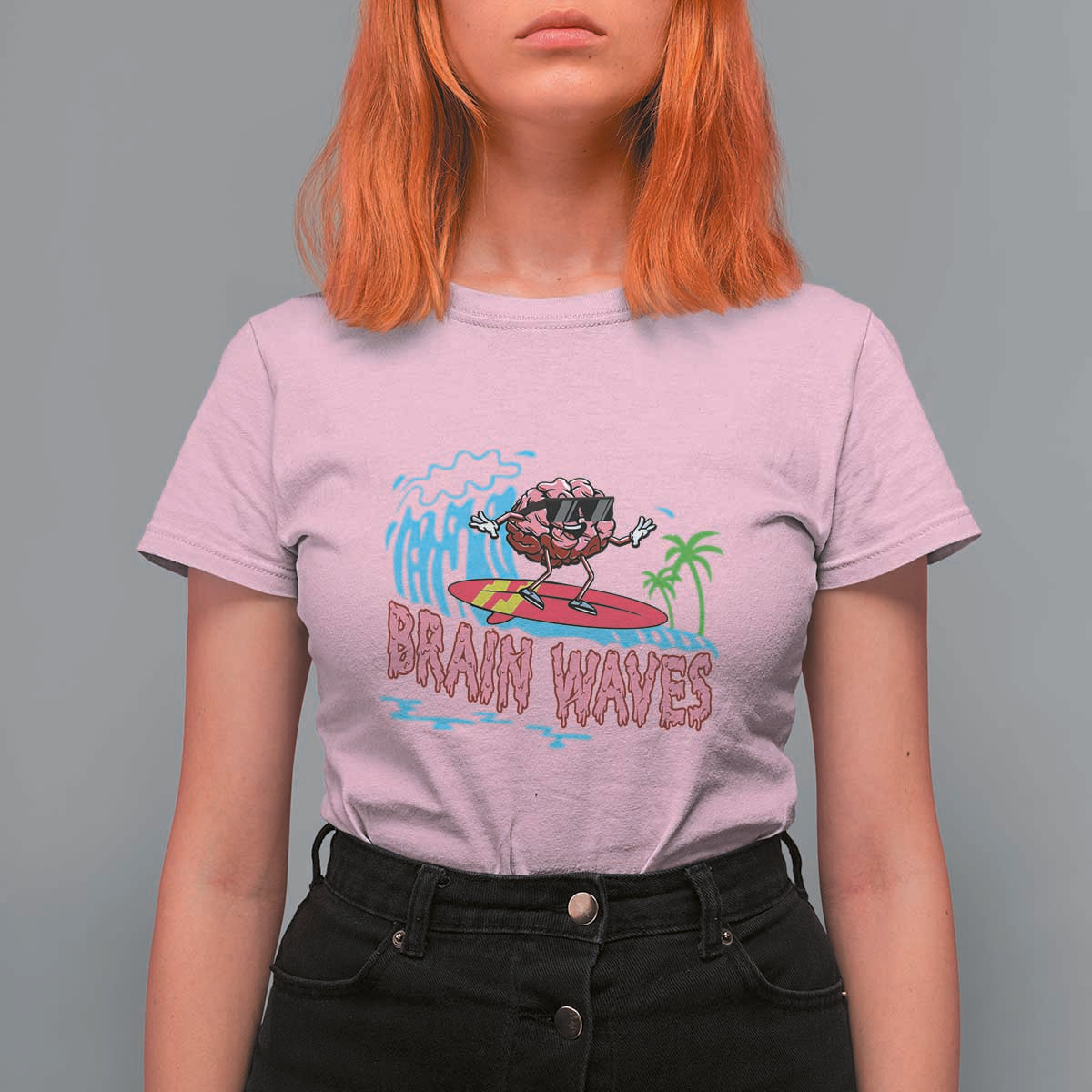 Funny Brain Waves Neuroscience T Shirt For Women