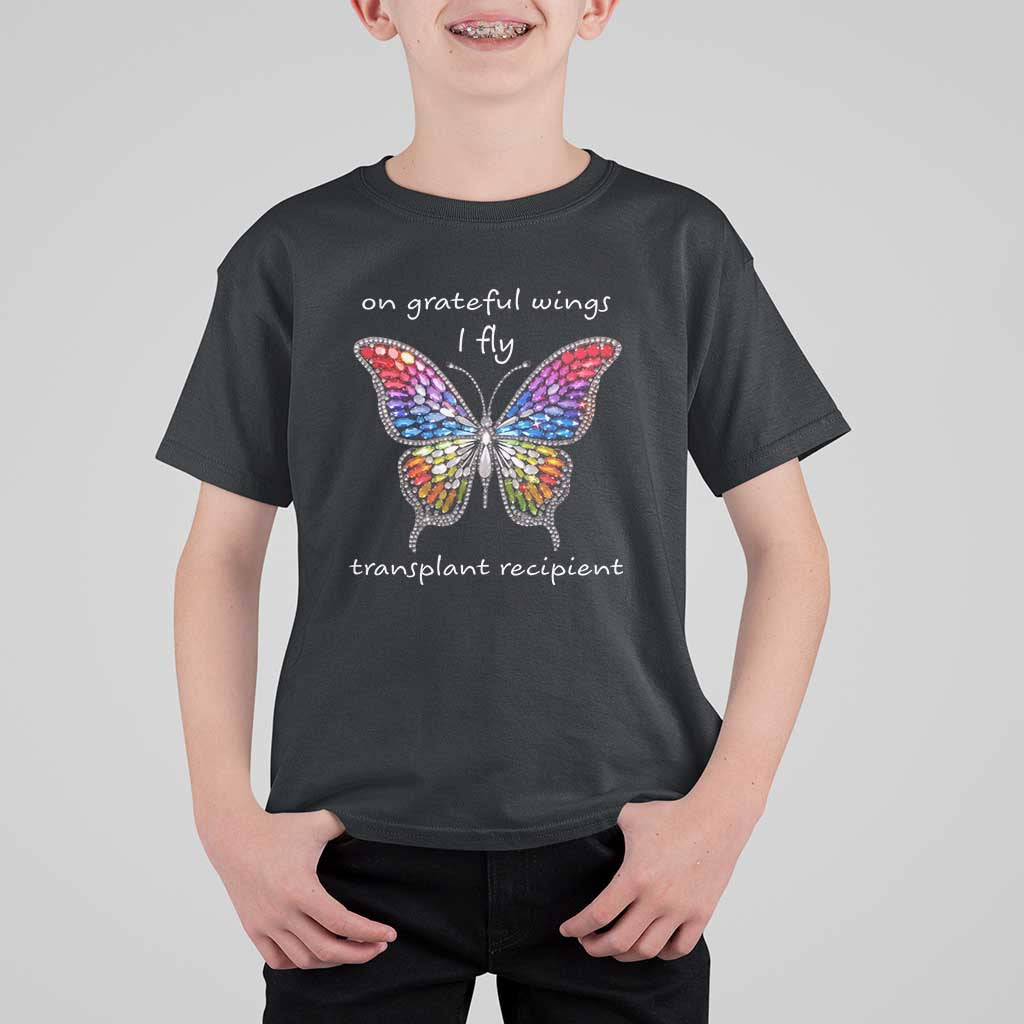 Transplant Recipient T Shirt For Kid On Grateful Wings I Fly