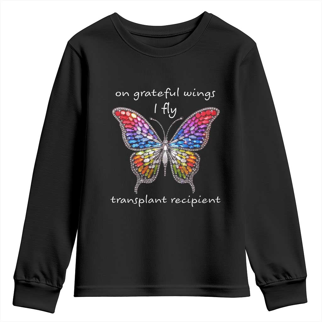 Transplant Recipient Youth Sweatshirt On Grateful Wings I Fly