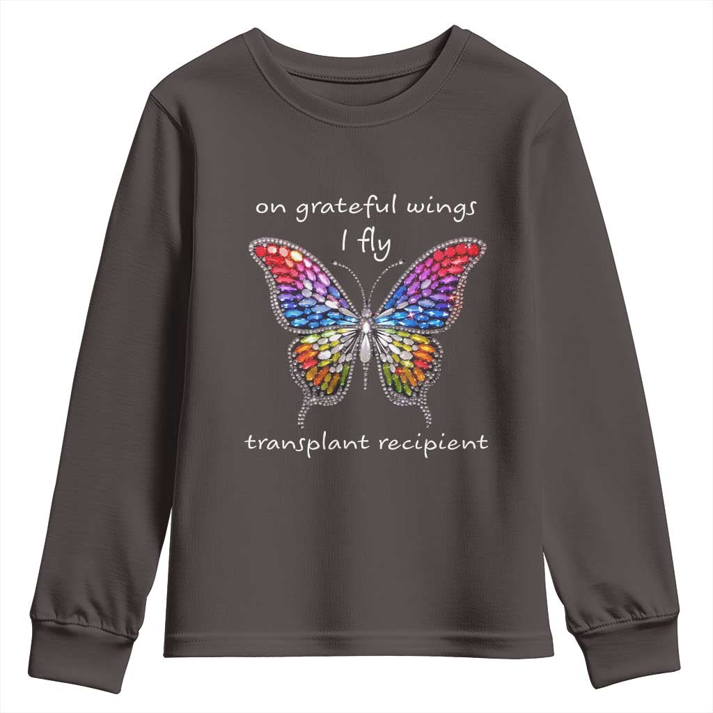 Transplant Recipient Youth Sweatshirt On Grateful Wings I Fly