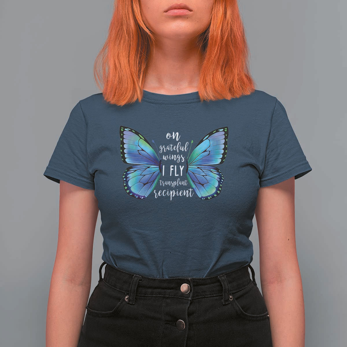 Transplant Recipient On Grateful Wings I Fly T Shirt For Women