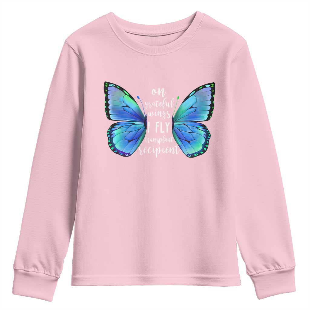 Transplant Recipient On Grateful Wings I Fly Youth Sweatshirt
