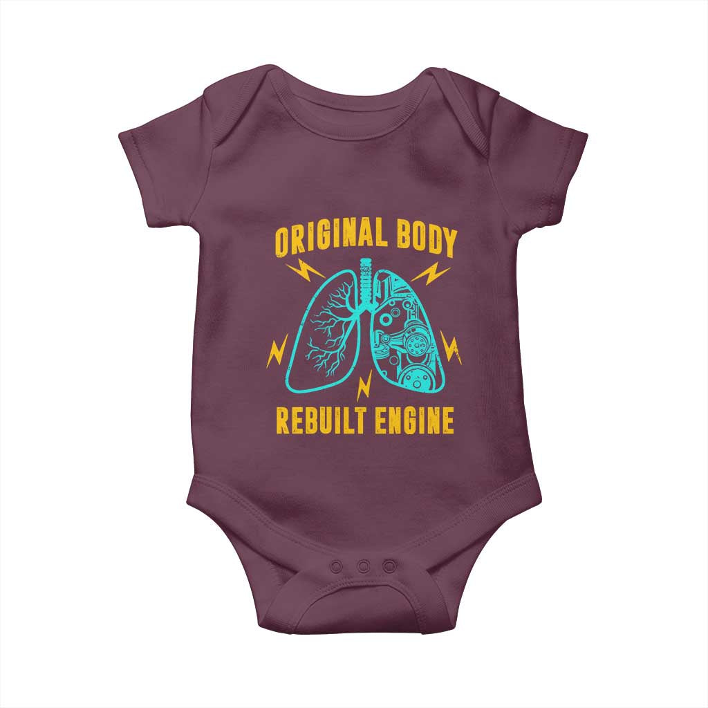 Lung Transplant Surgery Baby Onesie Original Body Rebuilt Engine