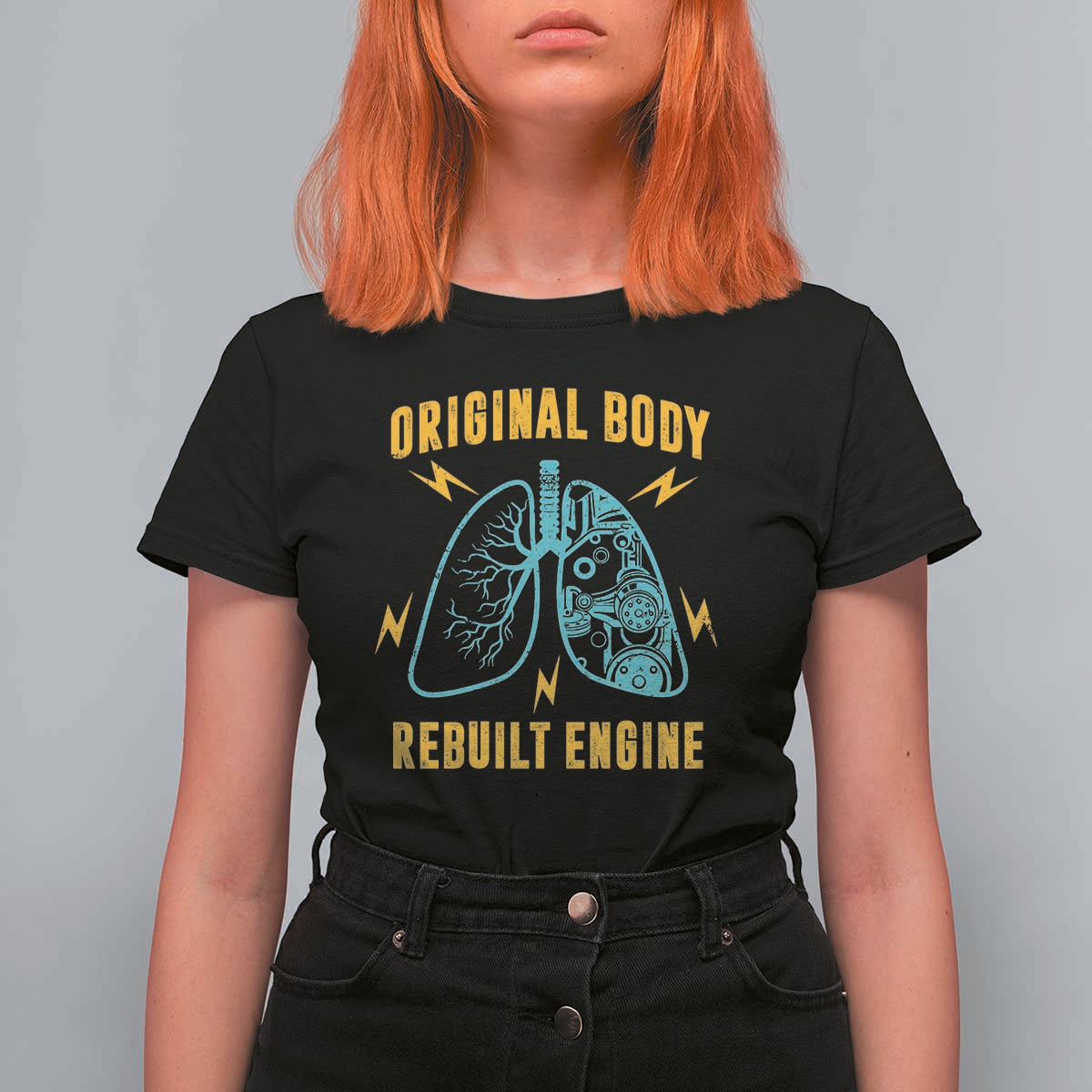 Lung Transplant Surgery T Shirt For Women Original Body Rebuilt Engine