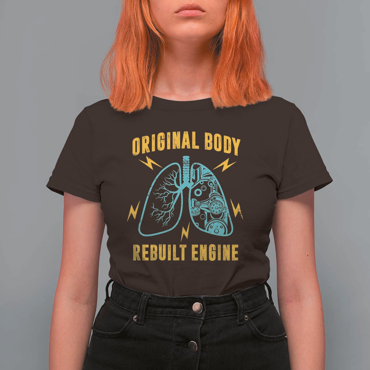 Lung Transplant Surgery T Shirt For Women Original Body Rebuilt Engine