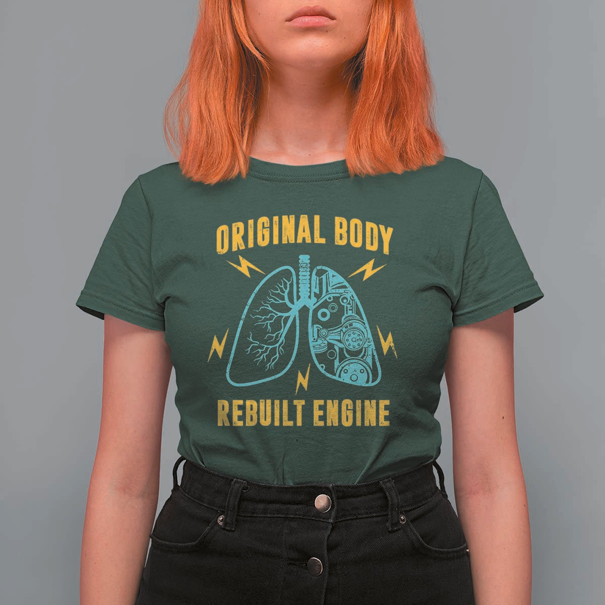 Lung Transplant Surgery T Shirt For Women Original Body Rebuilt Engine