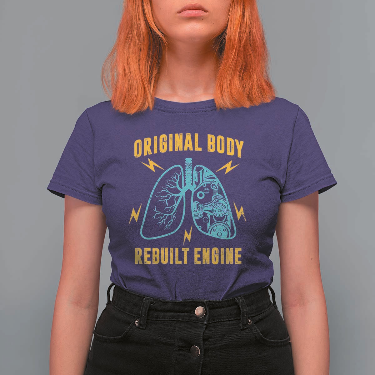 Lung Transplant Surgery T Shirt For Women Original Body Rebuilt Engine