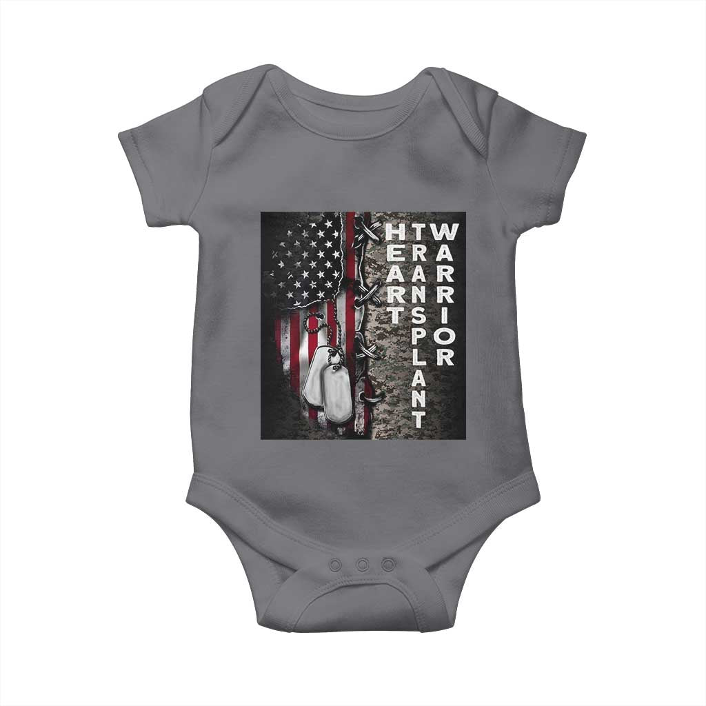 Heart Transplant Warrior Baby Onesie Surgery Survivor American Flag