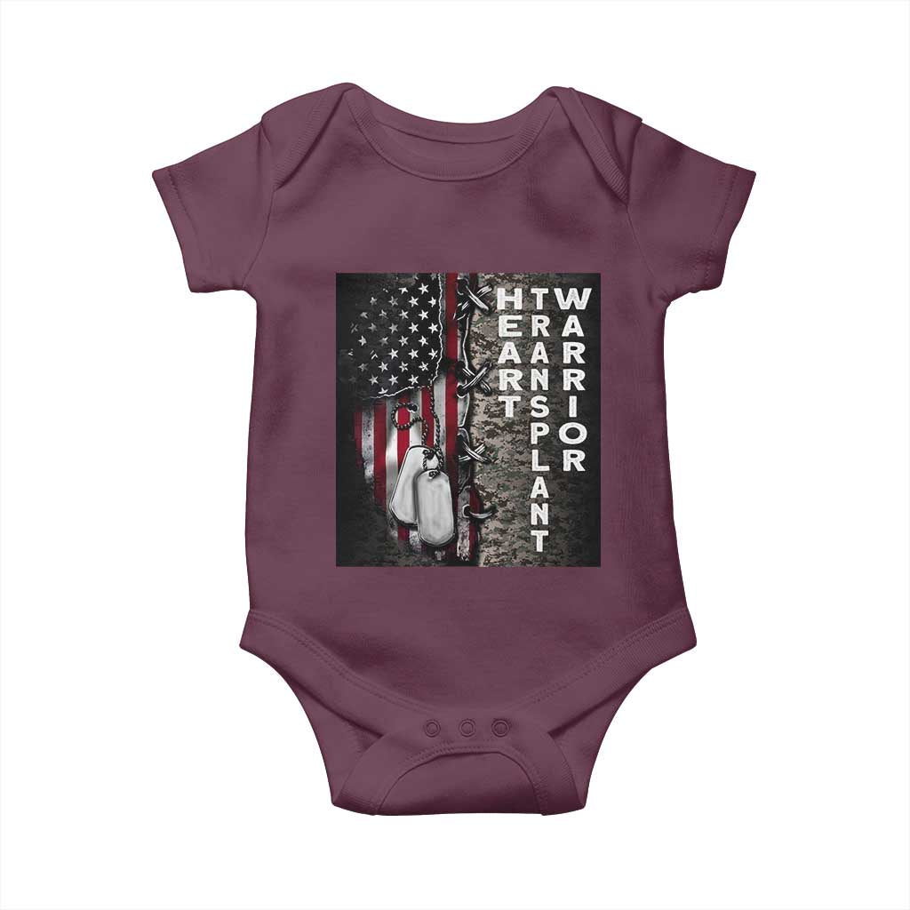 Heart Transplant Warrior Baby Onesie Surgery Survivor American Flag
