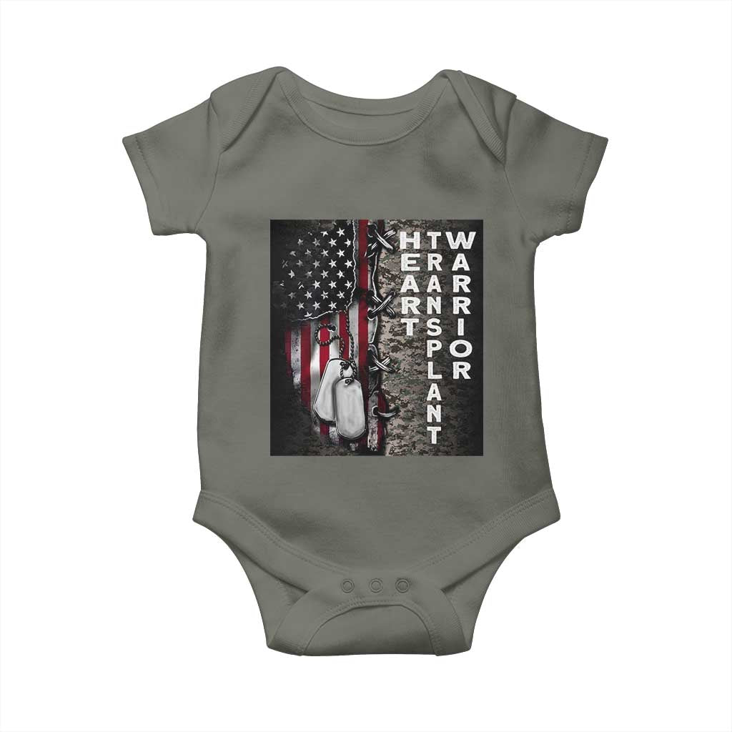 Heart Transplant Warrior Baby Onesie Surgery Survivor American Flag