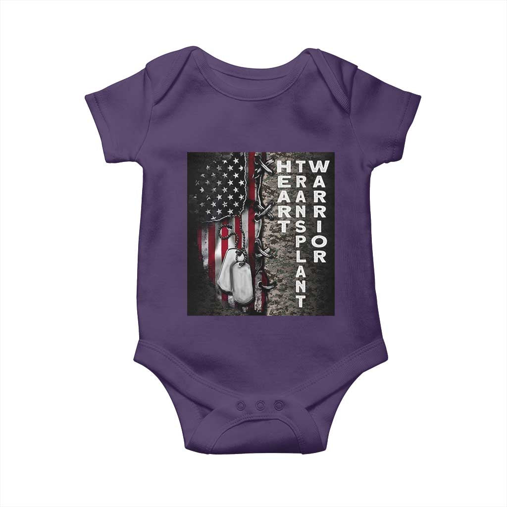 Heart Transplant Warrior Baby Onesie Surgery Survivor American Flag