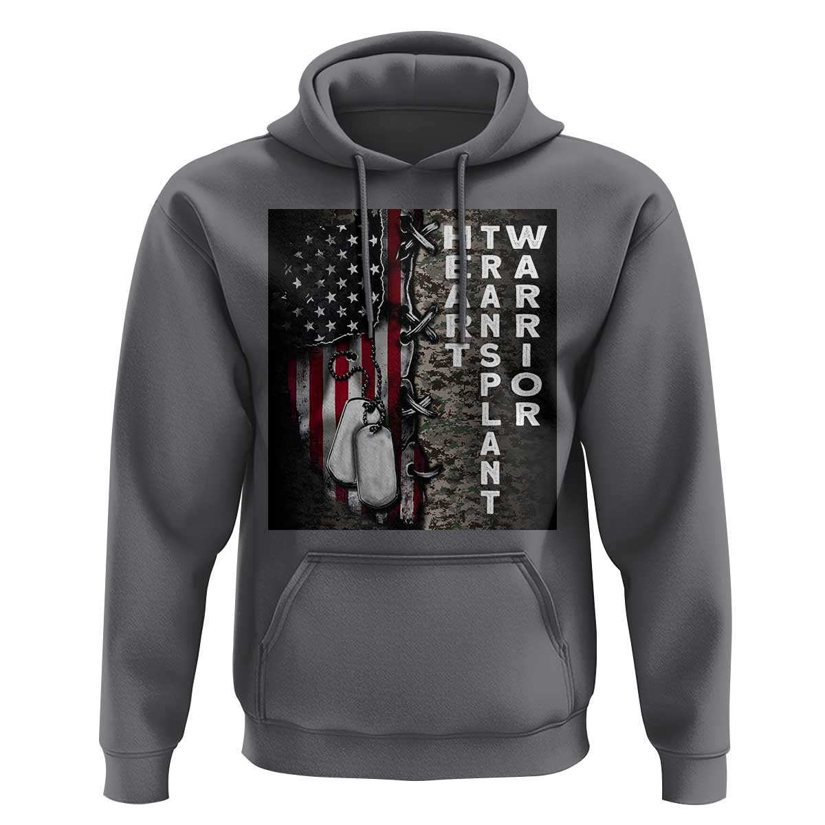Heart Transplant Warrior Hoodie Surgery Survivor American Flag