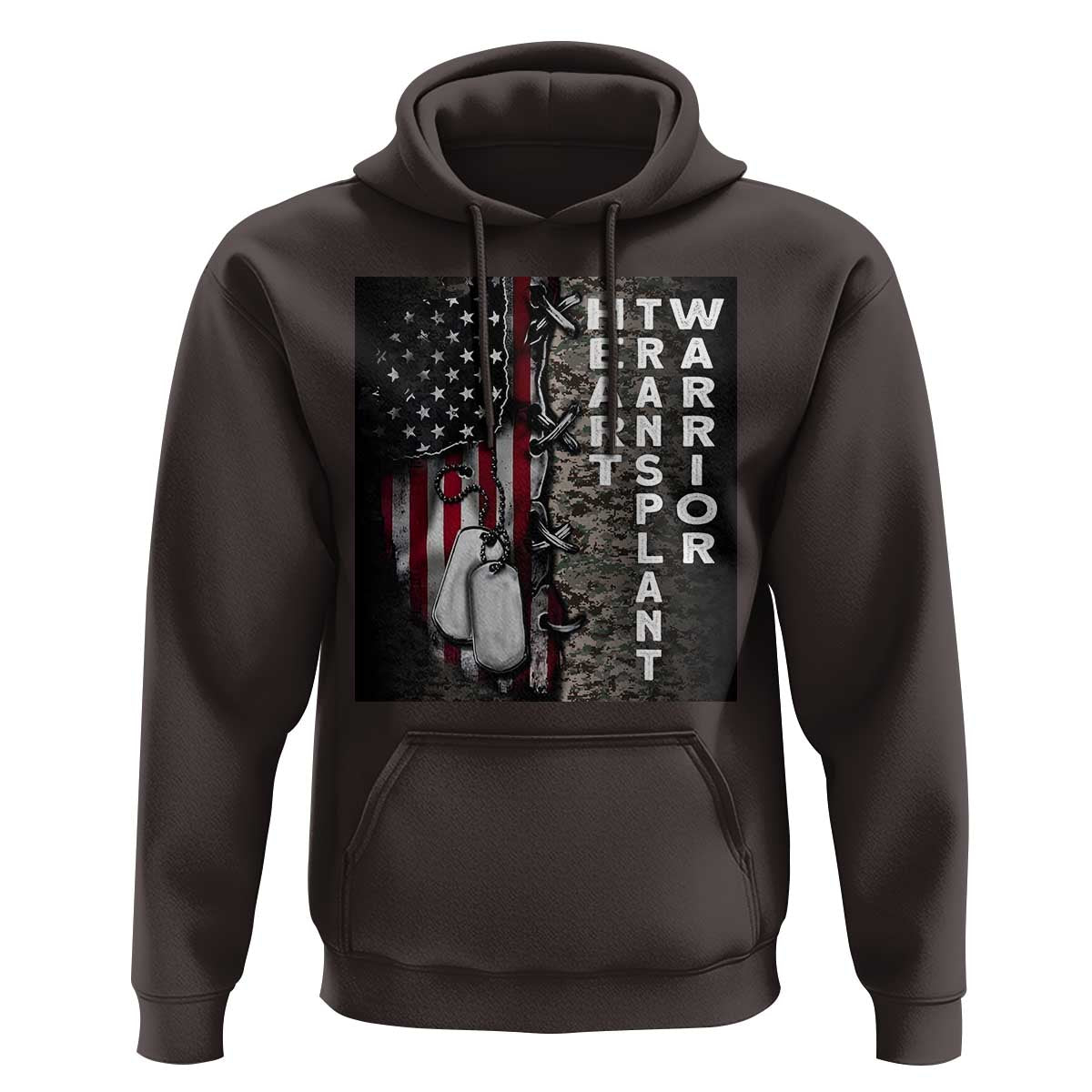 Heart Transplant Warrior Hoodie Surgery Survivor American Flag