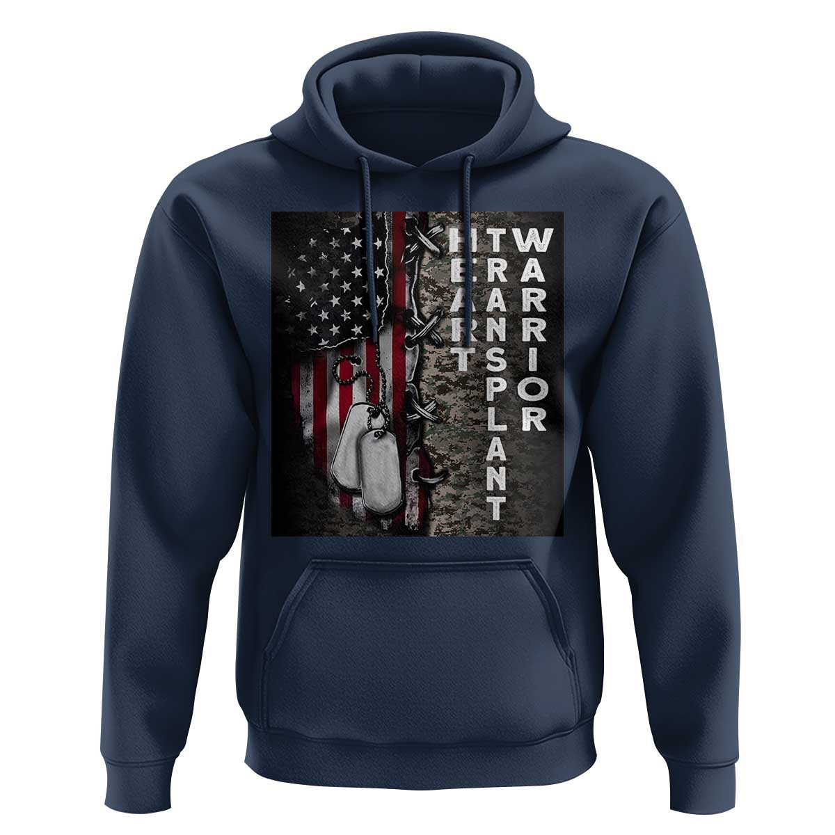 Heart Transplant Warrior Hoodie Surgery Survivor American Flag