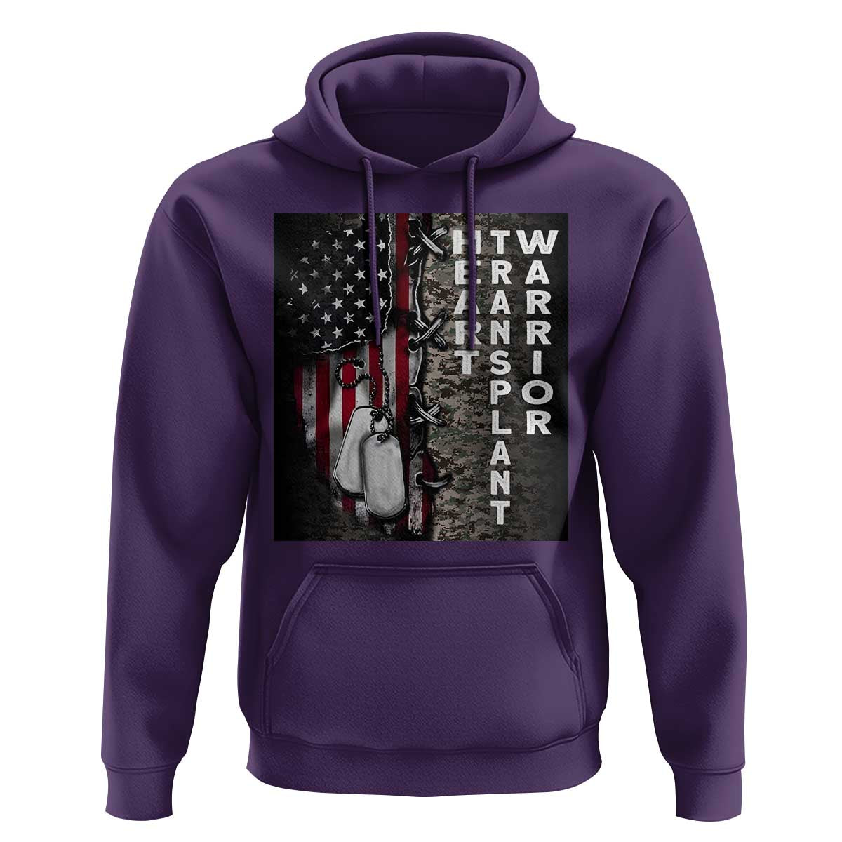 Heart Transplant Warrior Hoodie Surgery Survivor American Flag