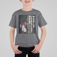 Heart Transplant Warrior T Shirt For Kid Surgery Survivor American Flag