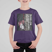 Heart Transplant Warrior T Shirt For Kid Surgery Survivor American Flag