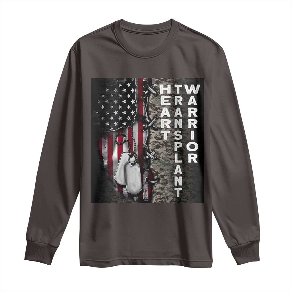 Heart Transplant Warrior Long Sleeve Shirt Surgery Survivor American Flag