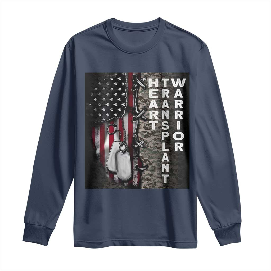 Heart Transplant Warrior Long Sleeve Shirt Surgery Survivor American Flag