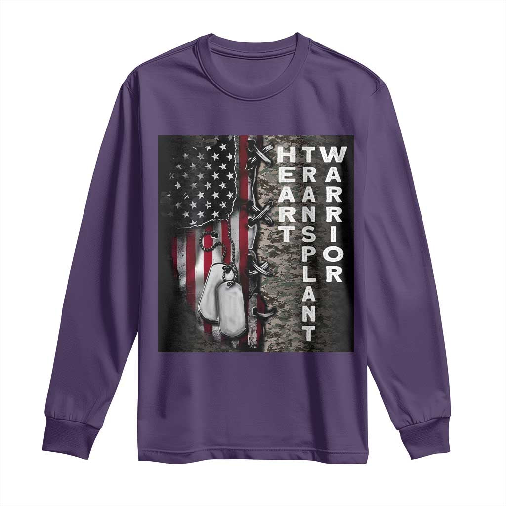 Heart Transplant Warrior Long Sleeve Shirt Surgery Survivor American Flag