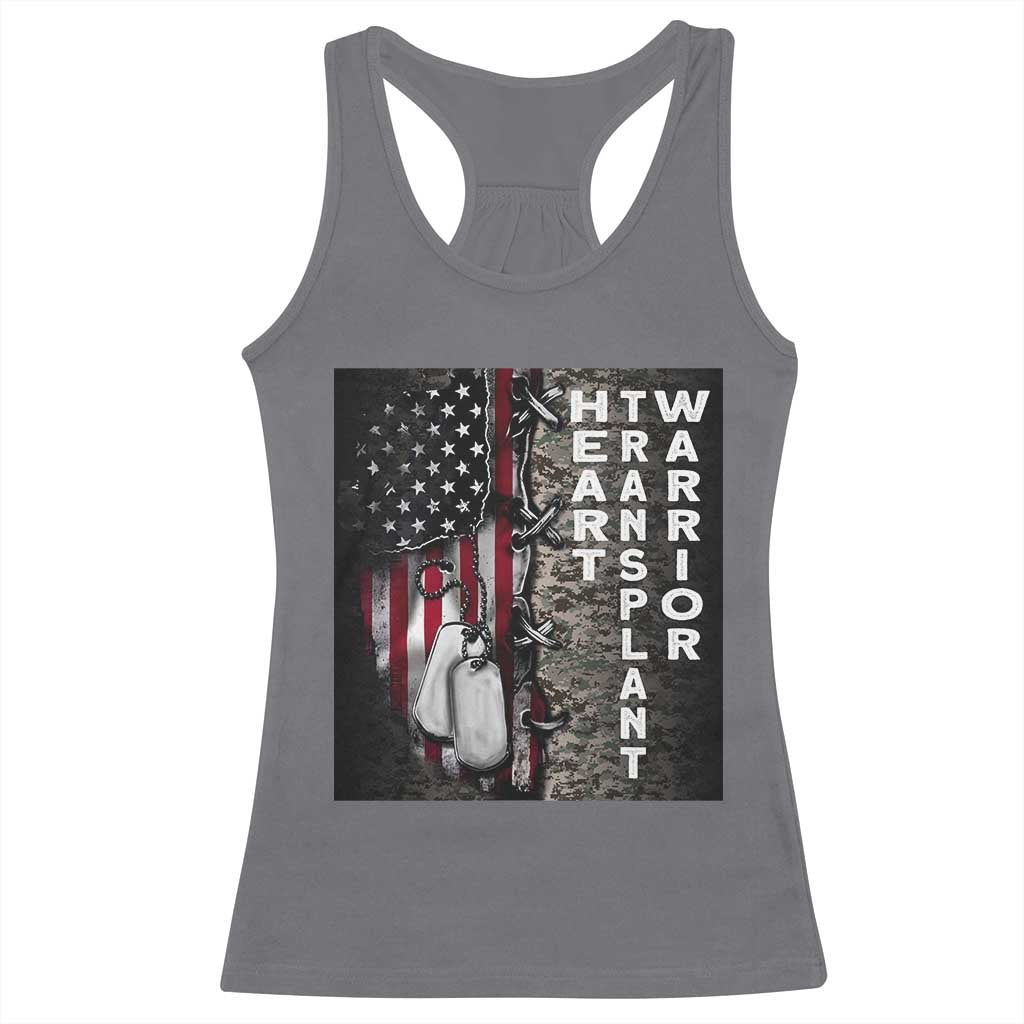 Heart Transplant Warrior Racerback Tank Top Surgery Survivor American Flag