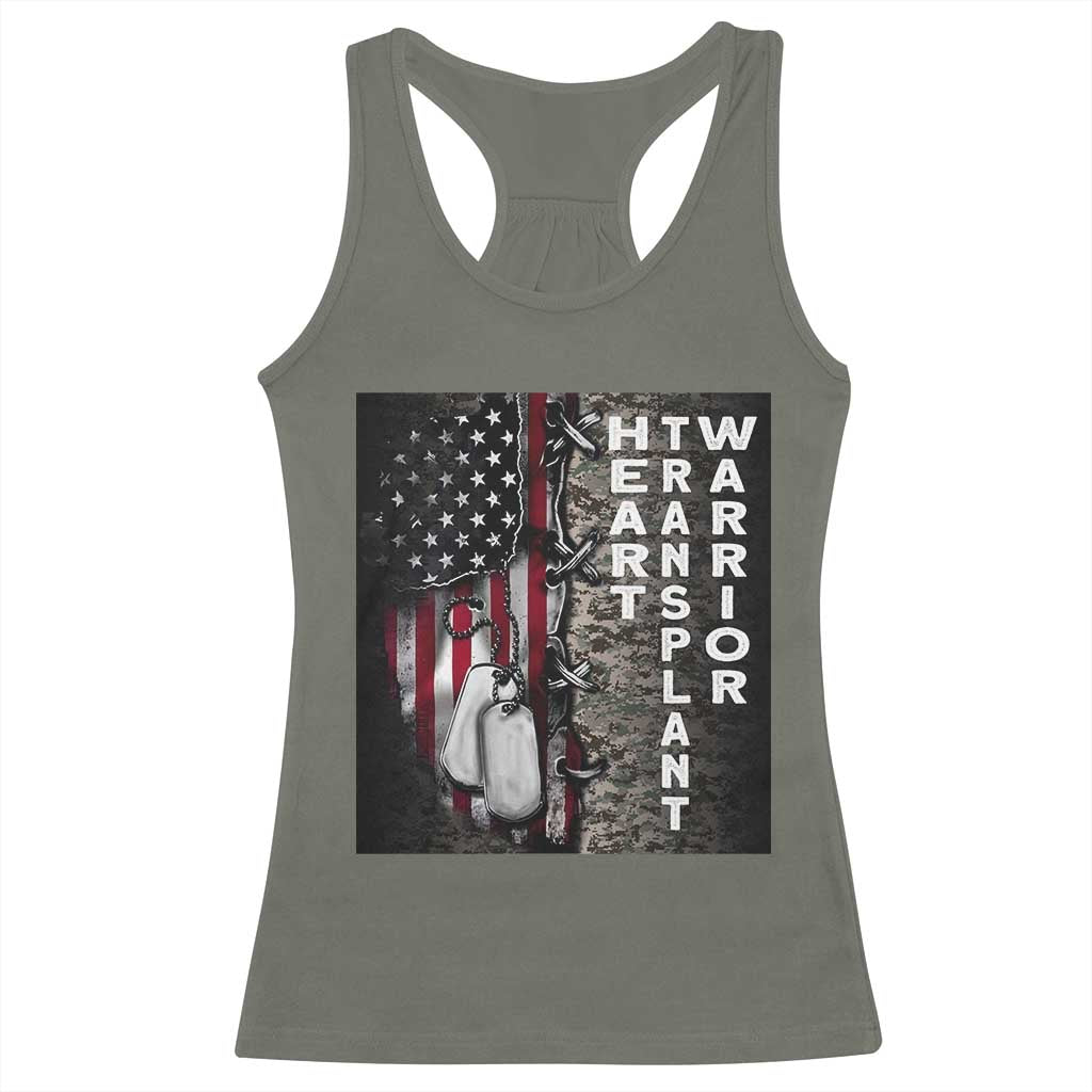 Heart Transplant Warrior Racerback Tank Top Surgery Survivor American Flag
